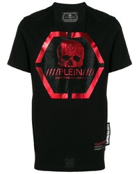 T-shirt à col rond imprimé noir Philipp Plein