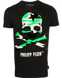 T-shirt à col rond imprimé noir Philipp Plein