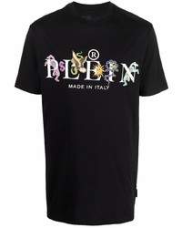 T-shirt à col rond imprimé noir Philipp Plein