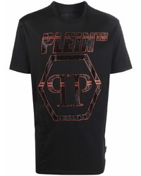 T-shirt à col rond imprimé noir Philipp Plein