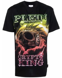 T-shirt à col rond imprimé noir Philipp Plein