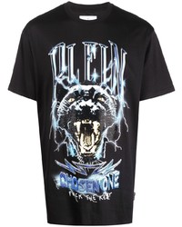 T-shirt à col rond imprimé noir Philipp Plein