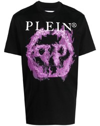 T-shirt à col rond imprimé noir Philipp Plein