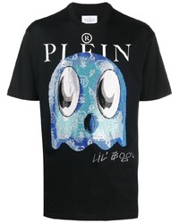 T-shirt à col rond imprimé noir Philipp Plein