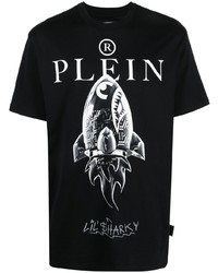 T-shirt à col rond imprimé noir Philipp Plein