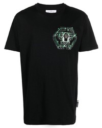 T-shirt à col rond imprimé noir Philipp Plein