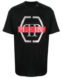 T-shirt à col rond imprimé noir Philipp Plein