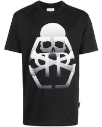 T-shirt à col rond imprimé noir Philipp Plein