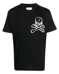 T-shirt à col rond imprimé noir Philipp Plein