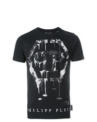 T-shirt à col rond imprimé noir Philipp Plein