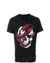 T-shirt à col rond imprimé noir Philipp Plein