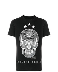 T-shirt à col rond imprimé noir Philipp Plein