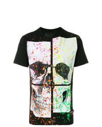 T-shirt à col rond imprimé noir Philipp Plein