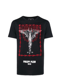 T-shirt à col rond imprimé noir Philipp Plein