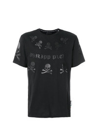 T-shirt à col rond imprimé noir Philipp Plein