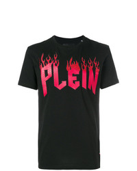 T-shirt à col rond imprimé noir Philipp Plein