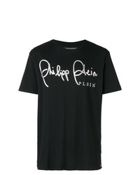 T-shirt à col rond imprimé noir Philipp Plein