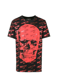 T-shirt à col rond imprimé noir Philipp Plein