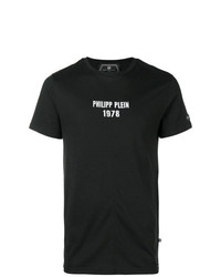 T-shirt à col rond imprimé noir Philipp Plein