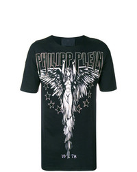 T-shirt à col rond imprimé noir Philipp Plein