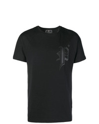 T-shirt à col rond imprimé noir Philipp Plein