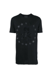 T-shirt à col rond imprimé noir Philipp Plein