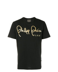 T-shirt à col rond imprimé noir Philipp Plein