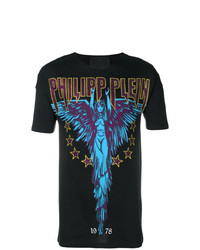 T-shirt à col rond imprimé noir Philipp Plein