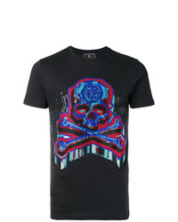 T-shirt à col rond imprimé noir Philipp Plein