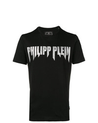 T-shirt à col rond imprimé noir Philipp Plein