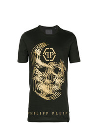 T-shirt à col rond imprimé noir Philipp Plein