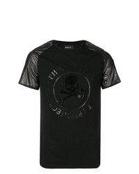 T-shirt à col rond imprimé noir Philipp Plein