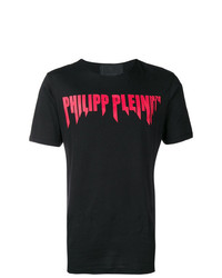 T-shirt à col rond imprimé noir Philipp Plein