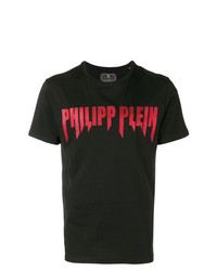 T-shirt à col rond imprimé noir Philipp Plein