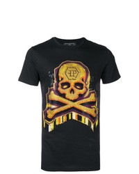 T-shirt à col rond imprimé noir Philipp Plein