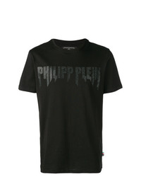 T-shirt à col rond imprimé noir Philipp Plein