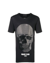 T-shirt à col rond imprimé noir Philipp Plein