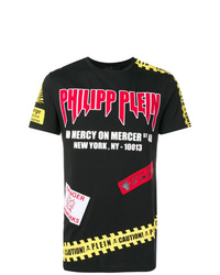 T-shirt à col rond imprimé noir Philipp Plein