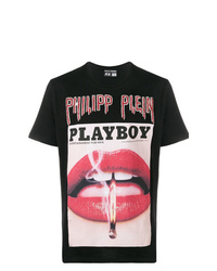 T-shirt à col rond imprimé noir Philipp Plein