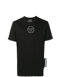 T-shirt à col rond imprimé noir Philipp Plein