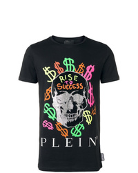 T-shirt à col rond imprimé noir Philipp Plein