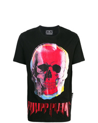 T-shirt à col rond imprimé noir Philipp Plein