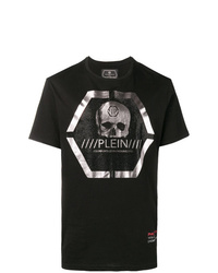 T-shirt à col rond imprimé noir Philipp Plein