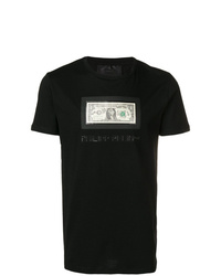 T-shirt à col rond imprimé noir Philipp Plein