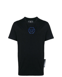 T-shirt à col rond imprimé noir Philipp Plein