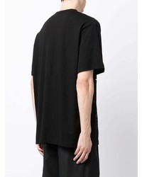 T-shirt à col rond imprimé noir Yohji Yamamoto