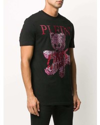 T-shirt à col rond imprimé noir Philipp Plein