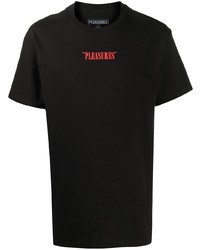 T-shirt à col rond imprimé noir Pleasures
