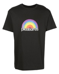 T-shirt à col rond imprimé noir Pleasures