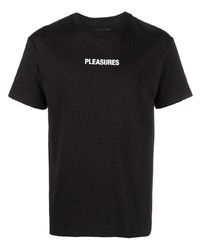 T-shirt à col rond imprimé noir Pleasures